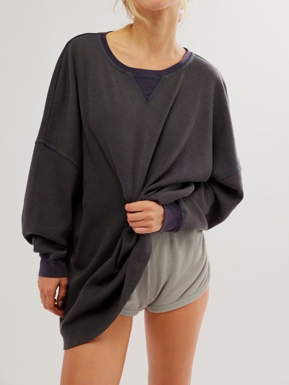 Free People Early Night Thermal Pullover xs